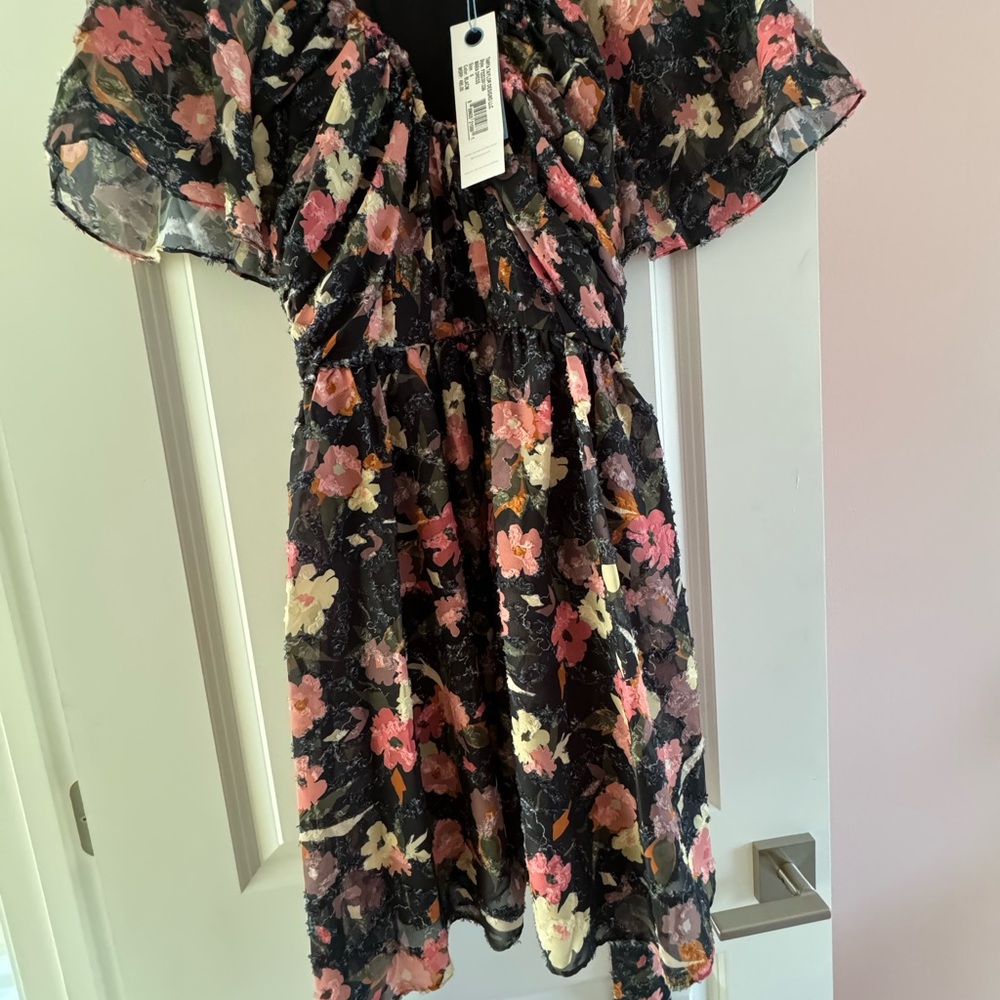 NWT Tanya Taylor Mara Floral Print V-Neck A-Line Mini Dress Size 6 - Picture 6 of 7